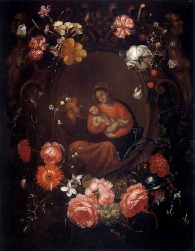 Garlands of flowers with the Holy Family by Jan Van Kessel The Elder