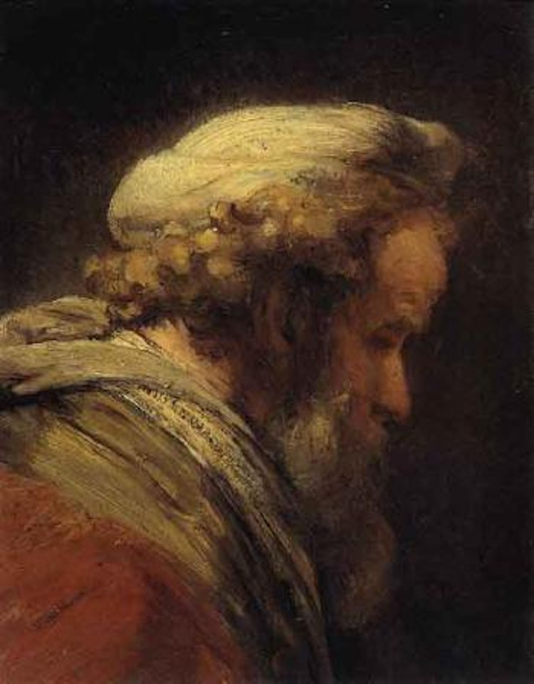 Head of an old man, in profile by Attributed to Rembrandt Harmensz van Rijn