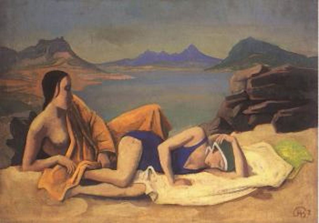 Bather at a lake by Karl Hofer