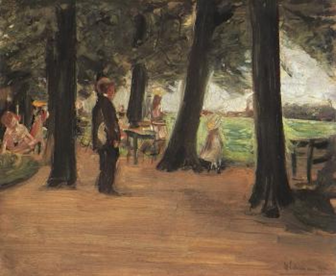 Beer garden - outside restaurant by Max Liebermann