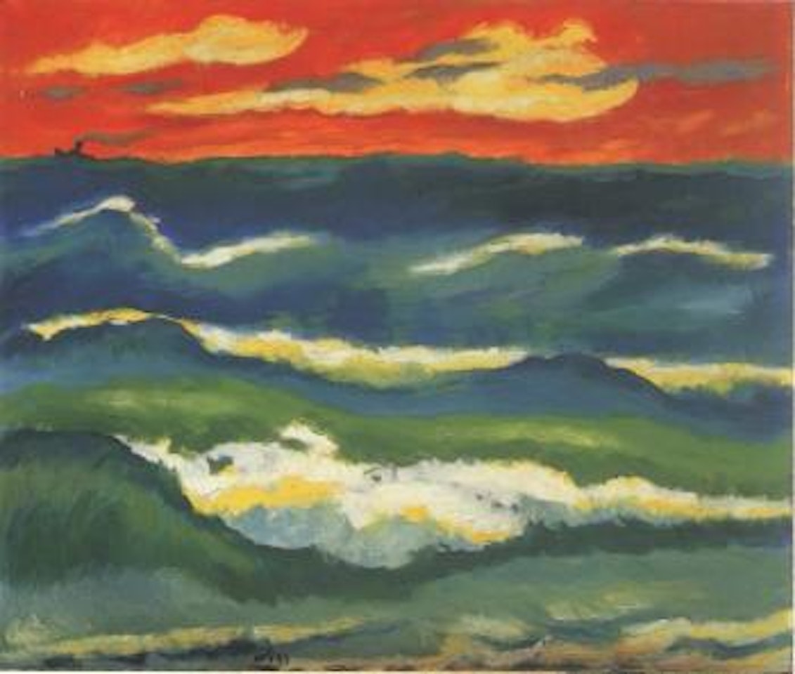 Stormy evening sea by Max Pechstein