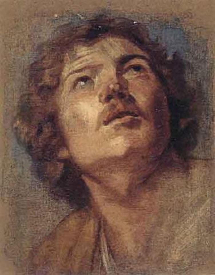 Study head of a young man looking up by Anthony van Dyck