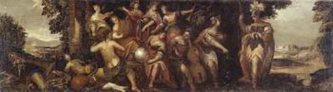 Minerva and the nine muses by Andrea Schiavone