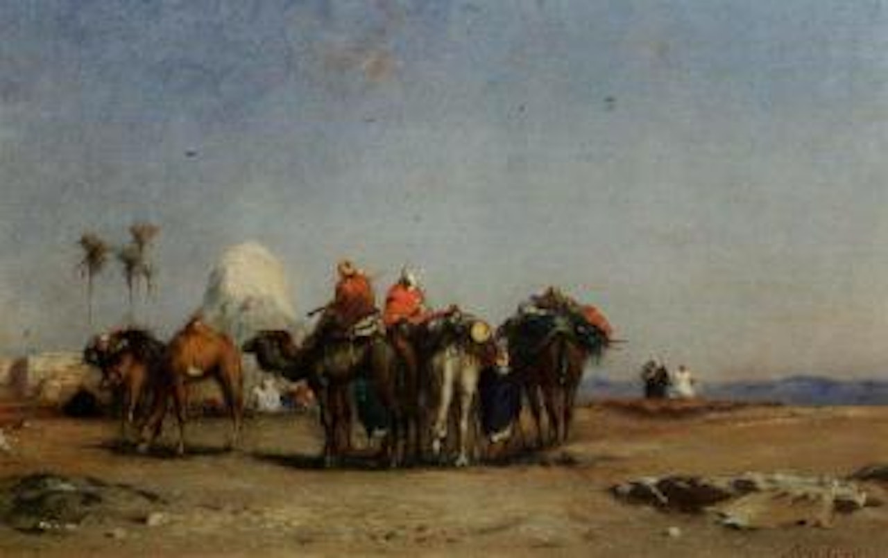 Halt at the Oasis by Narcisse Berchere