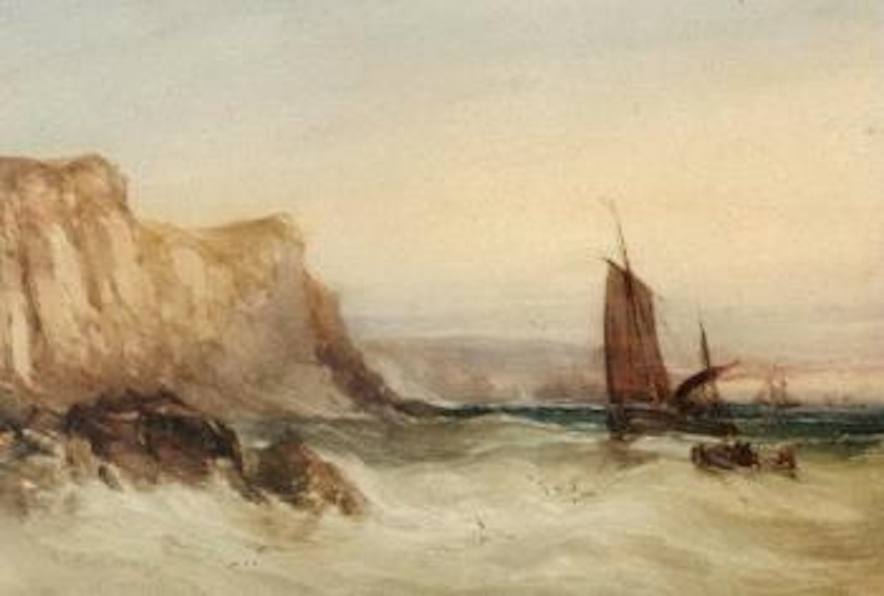 Fishing vessels off the coast by William Callow