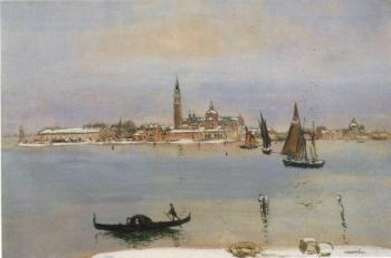 Venice under snow by Jean Francois Raffaelli