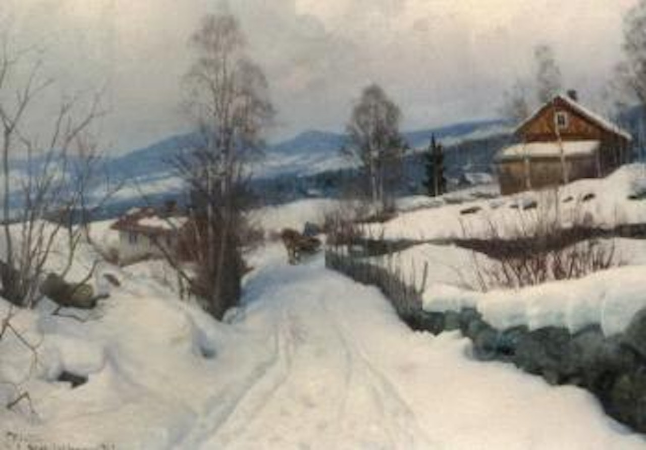Winter landscape near Lillehammer by Peder Mork Monsted