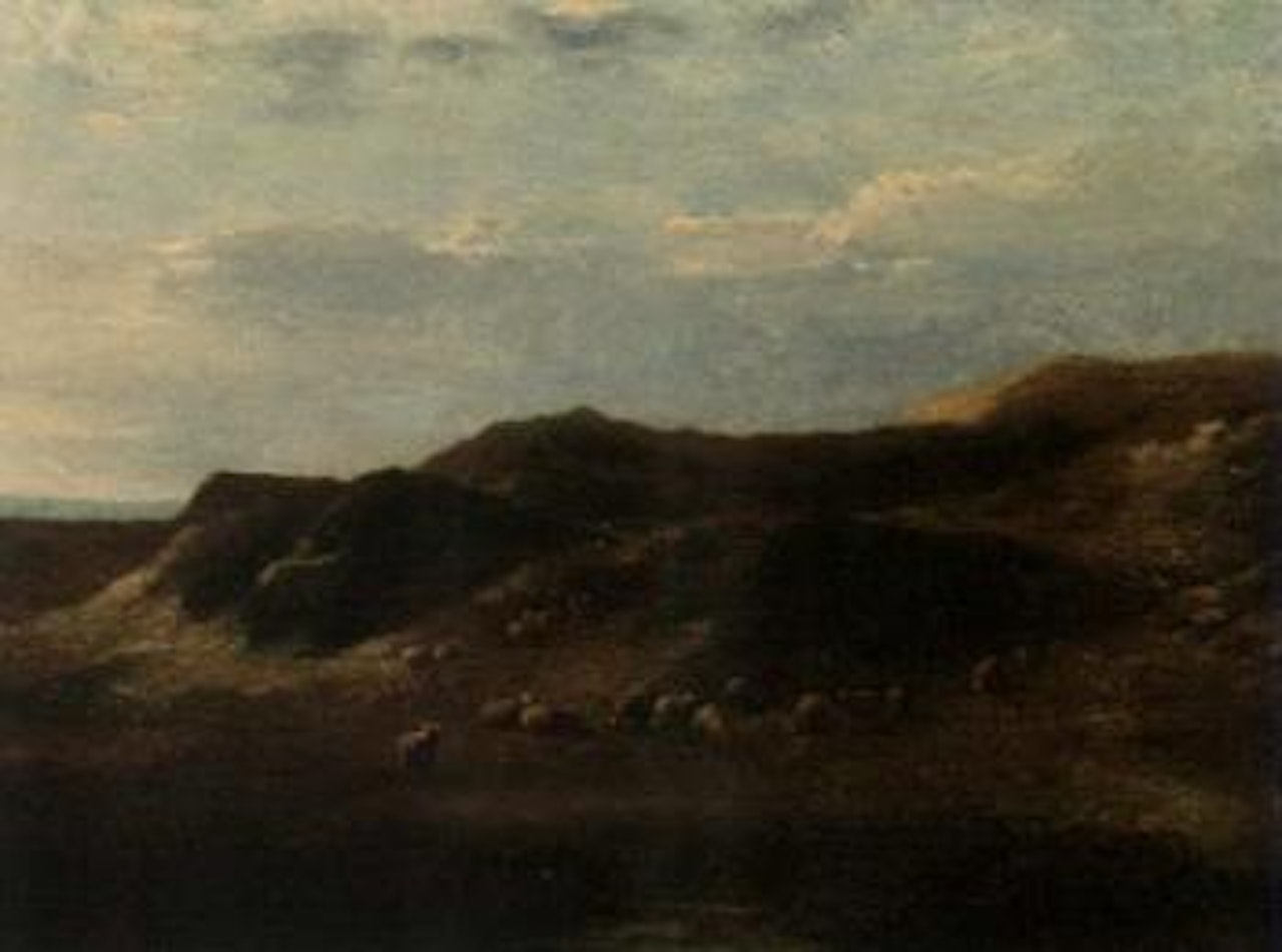 Sheep in a dune landscape by Eugène Joseph Verboeckhoven