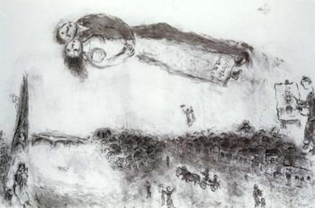 Amoureux au-dessus de Paris by Marc Chagall