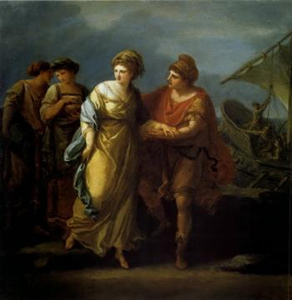 Paris and Helena escape from Menelaos court by Angelica Kauffmann