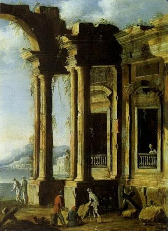 Landscape with ruins by Gennaro Greco