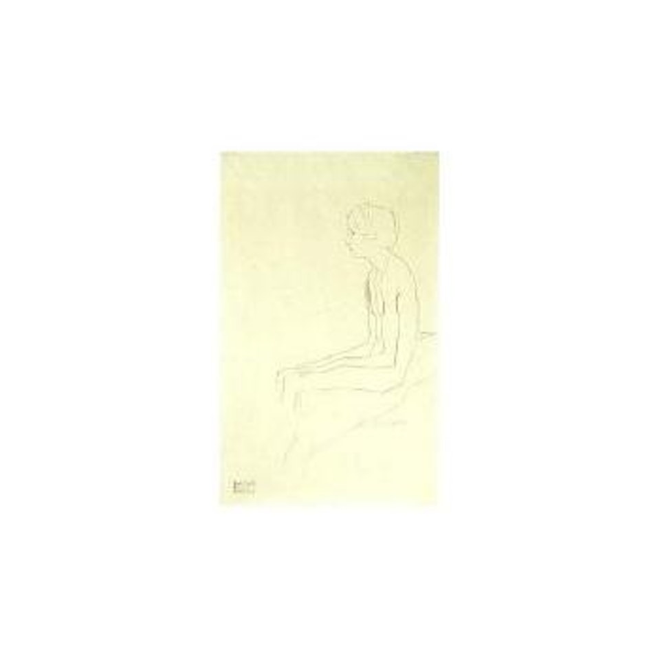 Sitzender akt nach links by Gustav Klimt