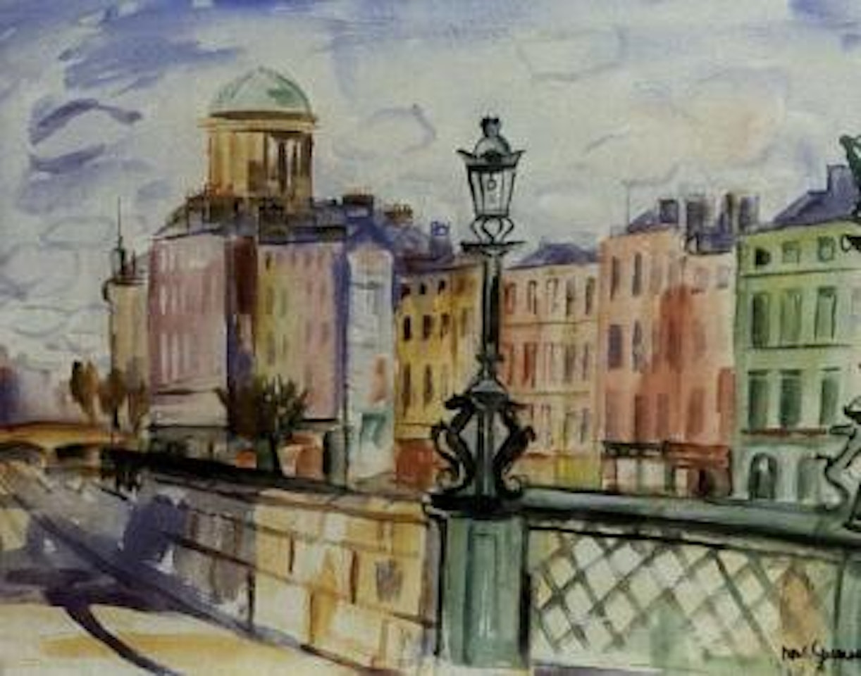 Liffey quays with Four Courts, Dublin by Norah McGuinness