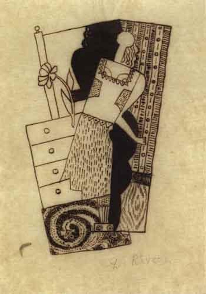 Mujer frente el espejo by Diego Rivera