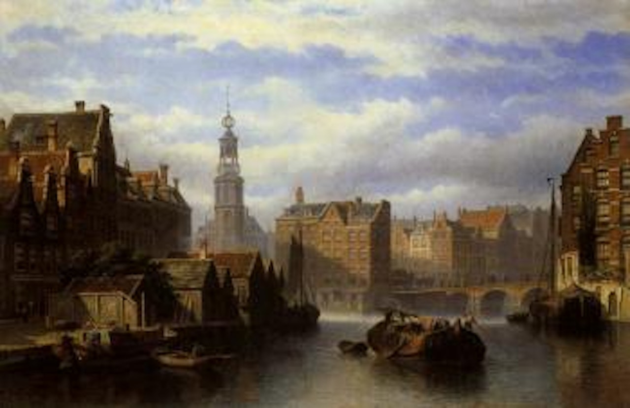 View of Amstel river, Amsterdam by Eduard Alexander Hilverdink