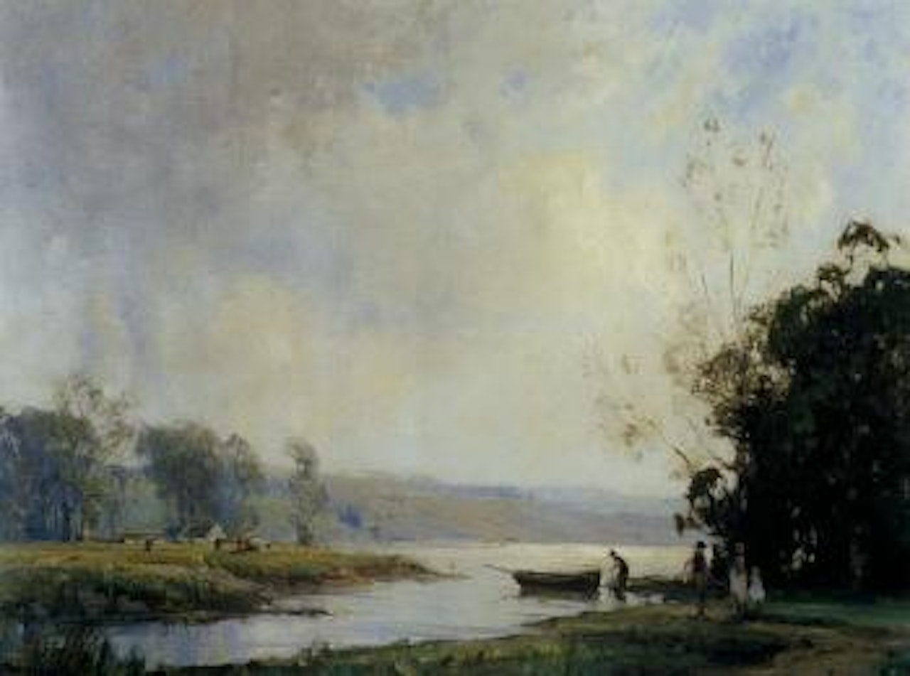 On bank of Lough Neagh by Frank Mckelvey