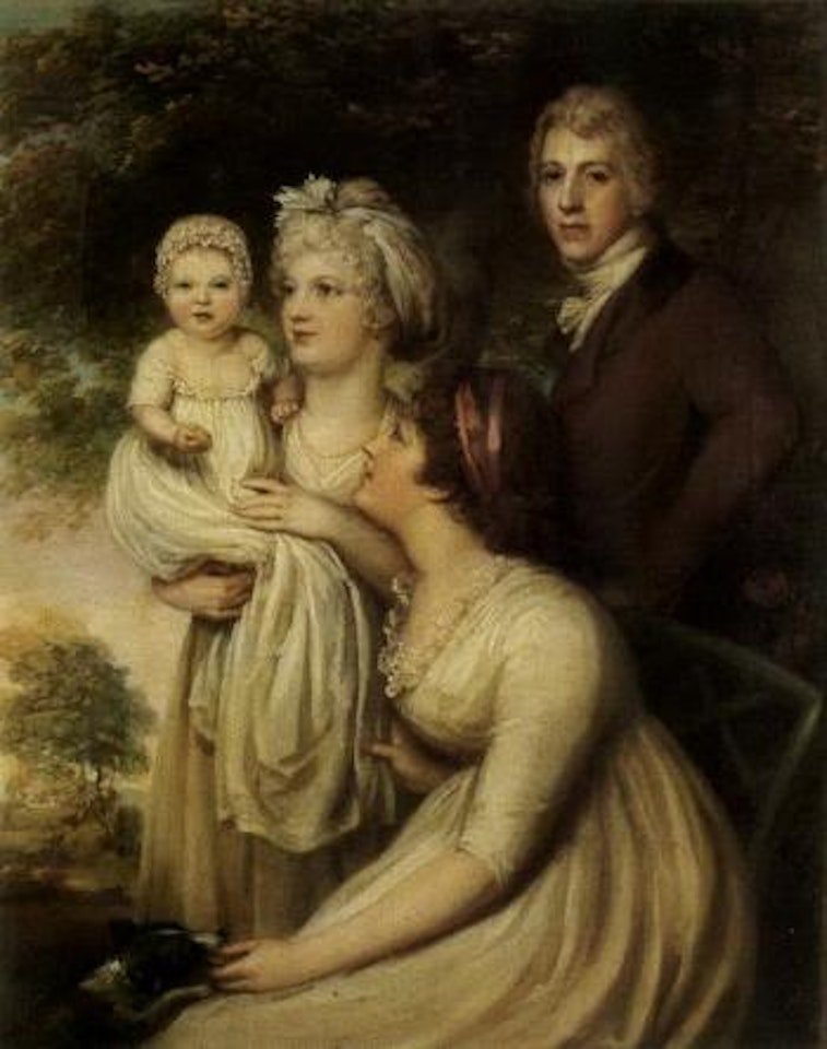 Family group in a landscape by Firmin Massot