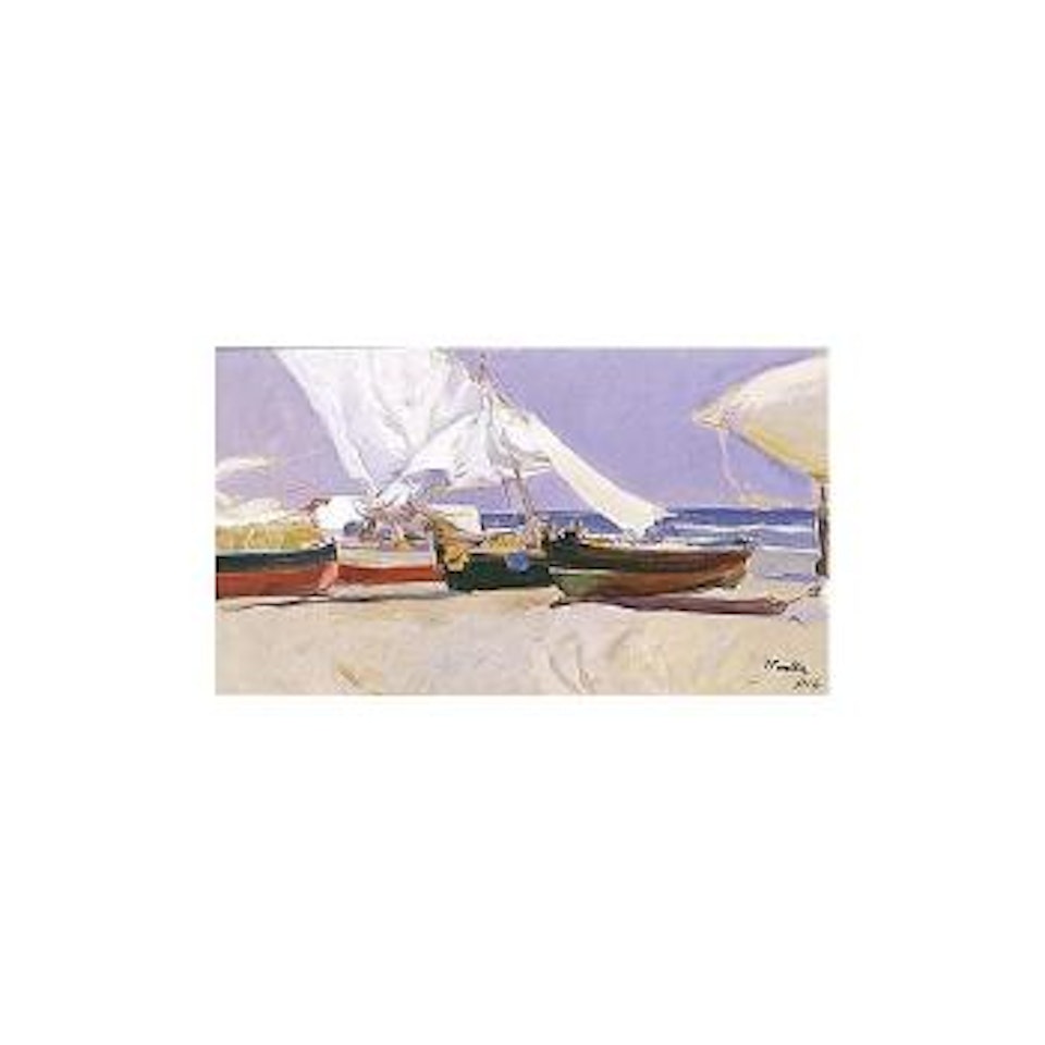Velas, playa de Valencia - sails, Valencia beach by Joaquin Sorolla Y Bastida