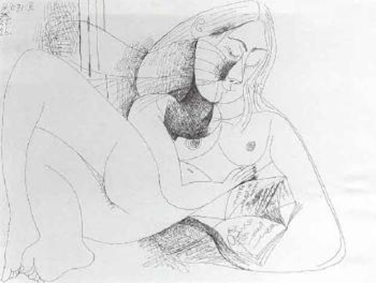 Femme nue lisant by Pablo Picasso