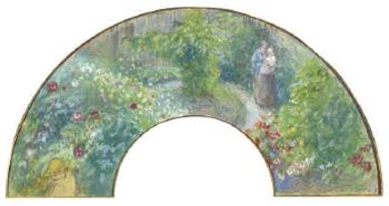 Femme portant un enfant dans un jardin by Camille Pissarro