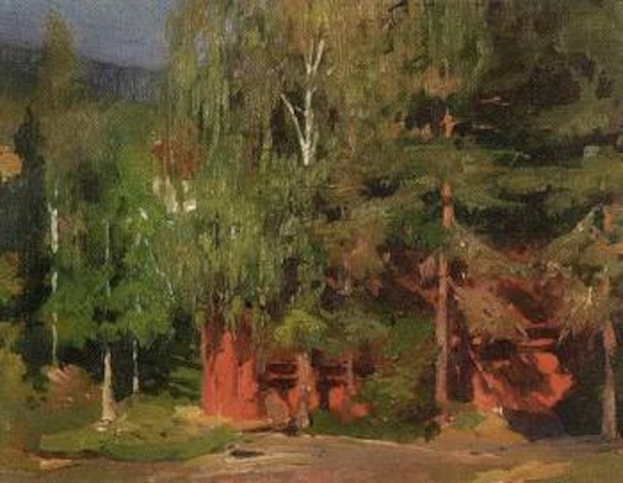 Red cottage by Albert Edelfelt