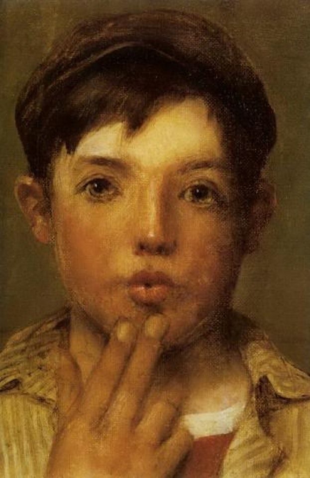 Urchin head of boy by John George Brown