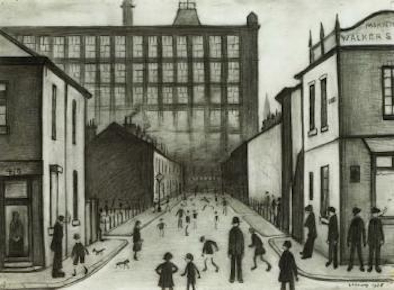Street and factory by Laurence Stephen Lowry