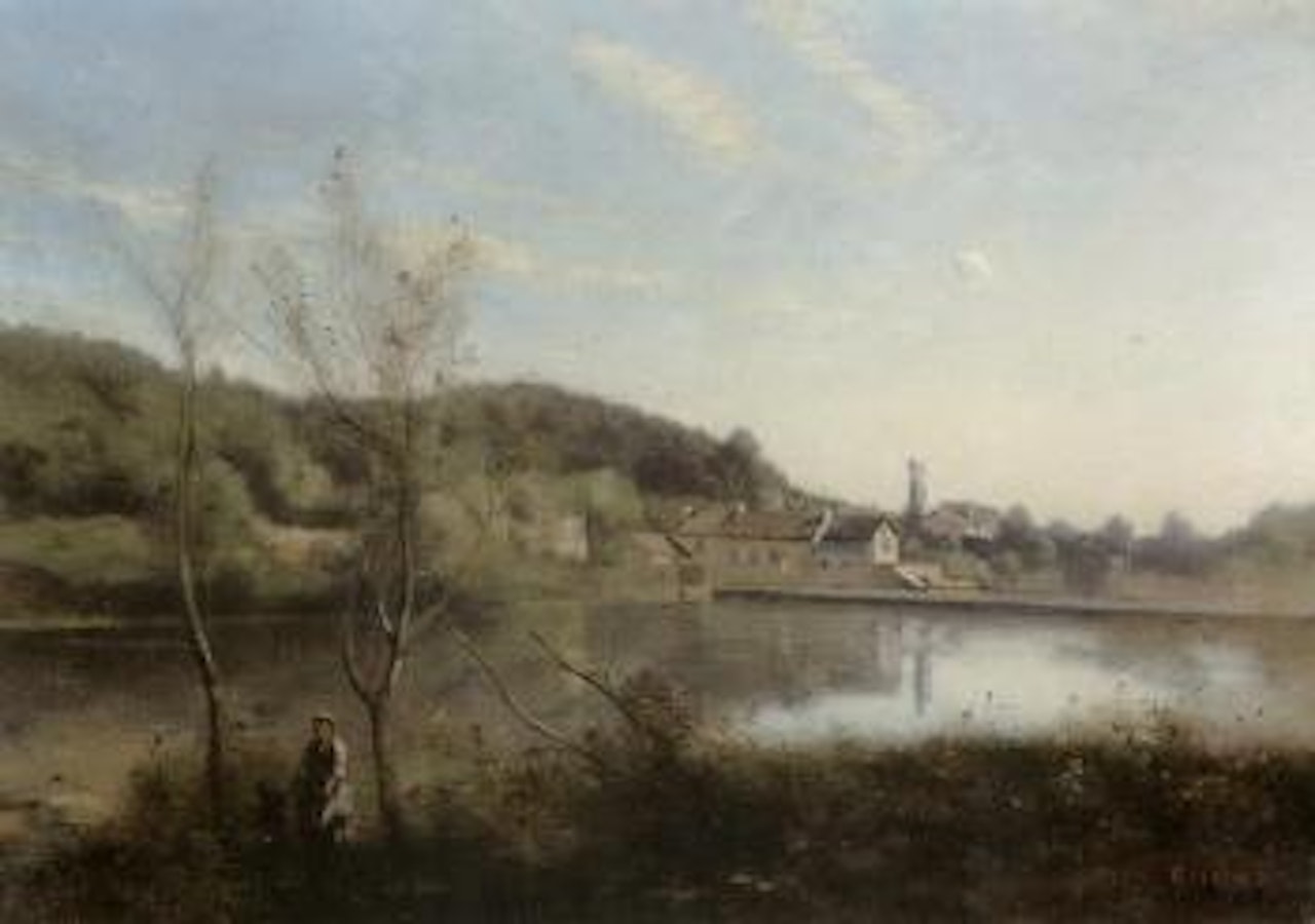 Ville d'Avray, grand etang et villes by Jean Baptiste Camille Corot