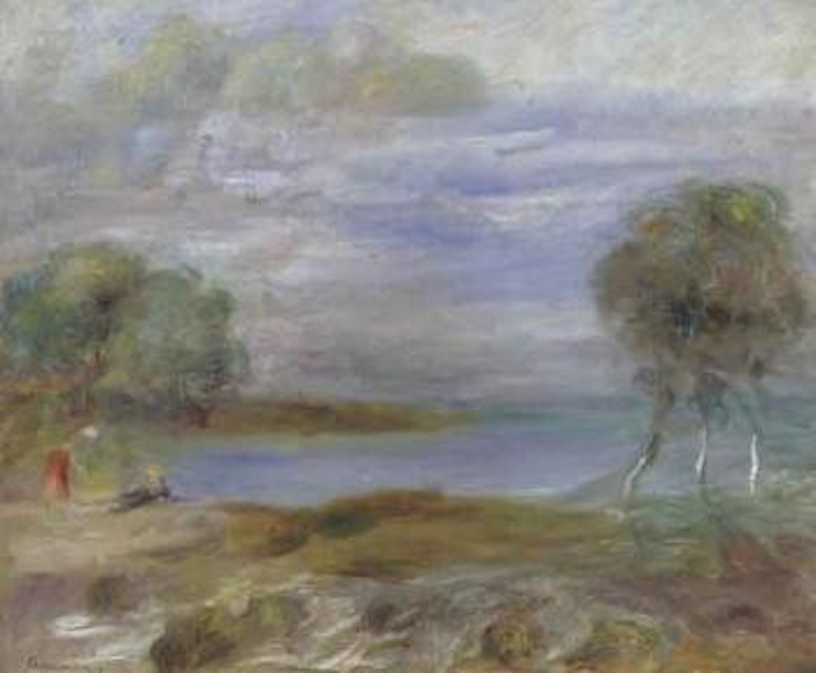 Deux personnages au bord de l'eau by Pierre-Auguste Renoir