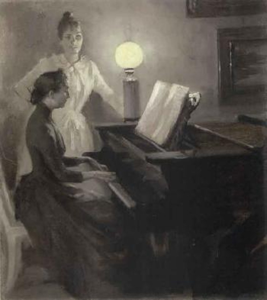 En ungdomsmelodi, Nuoruuden savelma/ At piano by Albert Edelfelt