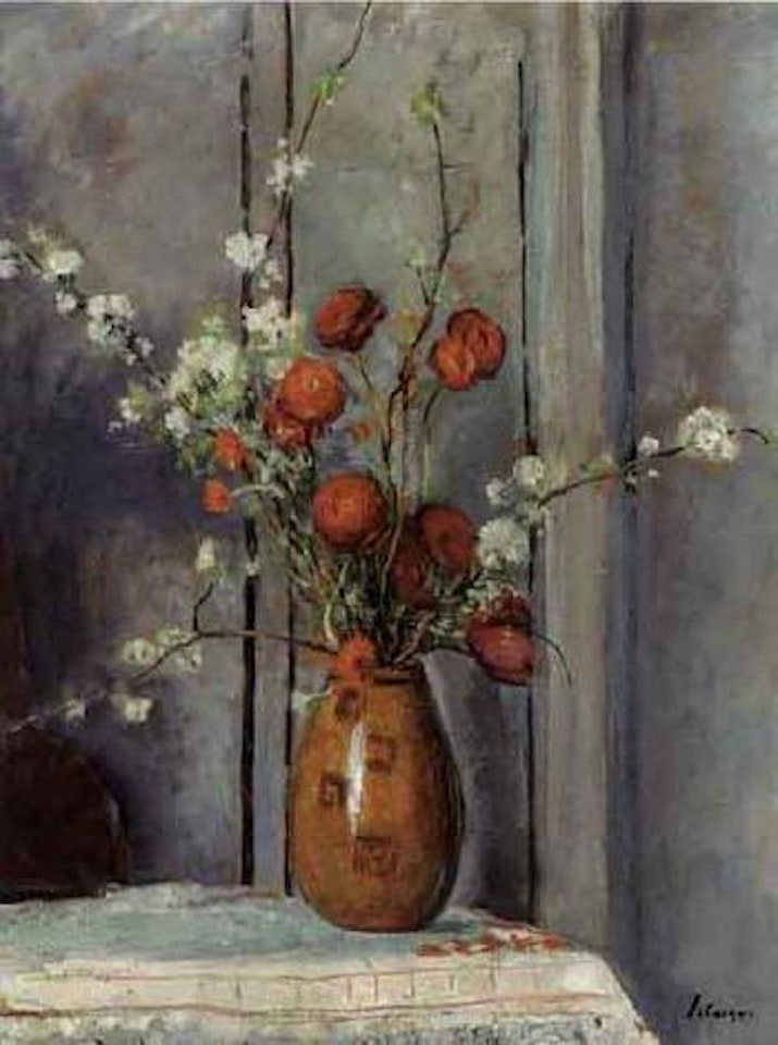 Vase de fleurs, coquelicots et pommes by Henri Lebasque