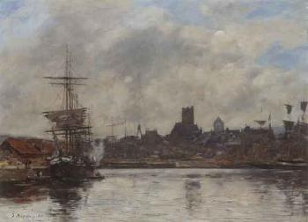 Fecamp, port by Eugène Boudin
