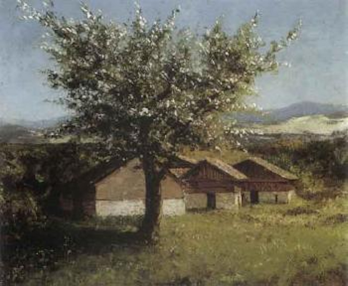 Paysage suisse au pommier en fleurs by Gustave Courbet by Cherubino Pata