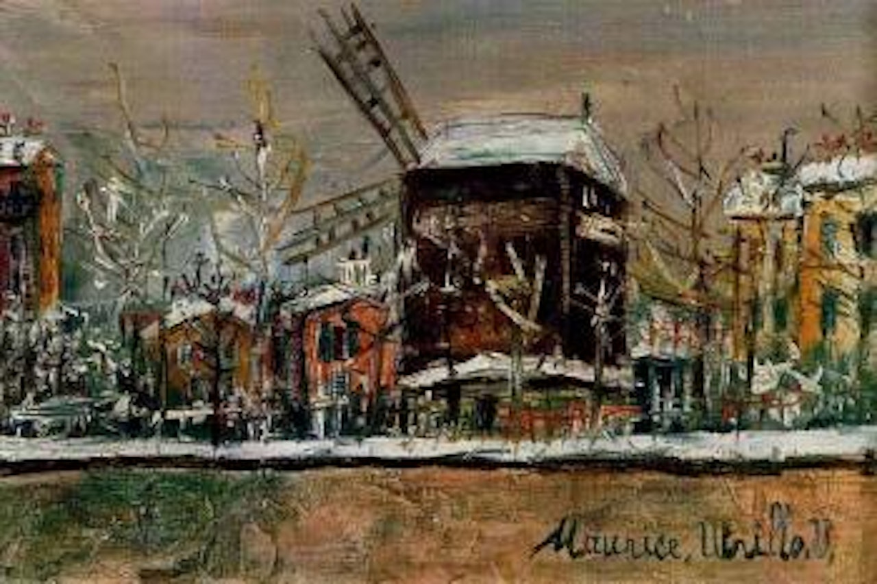 Moulin de la Galette sous neige by Maurice Utrillo