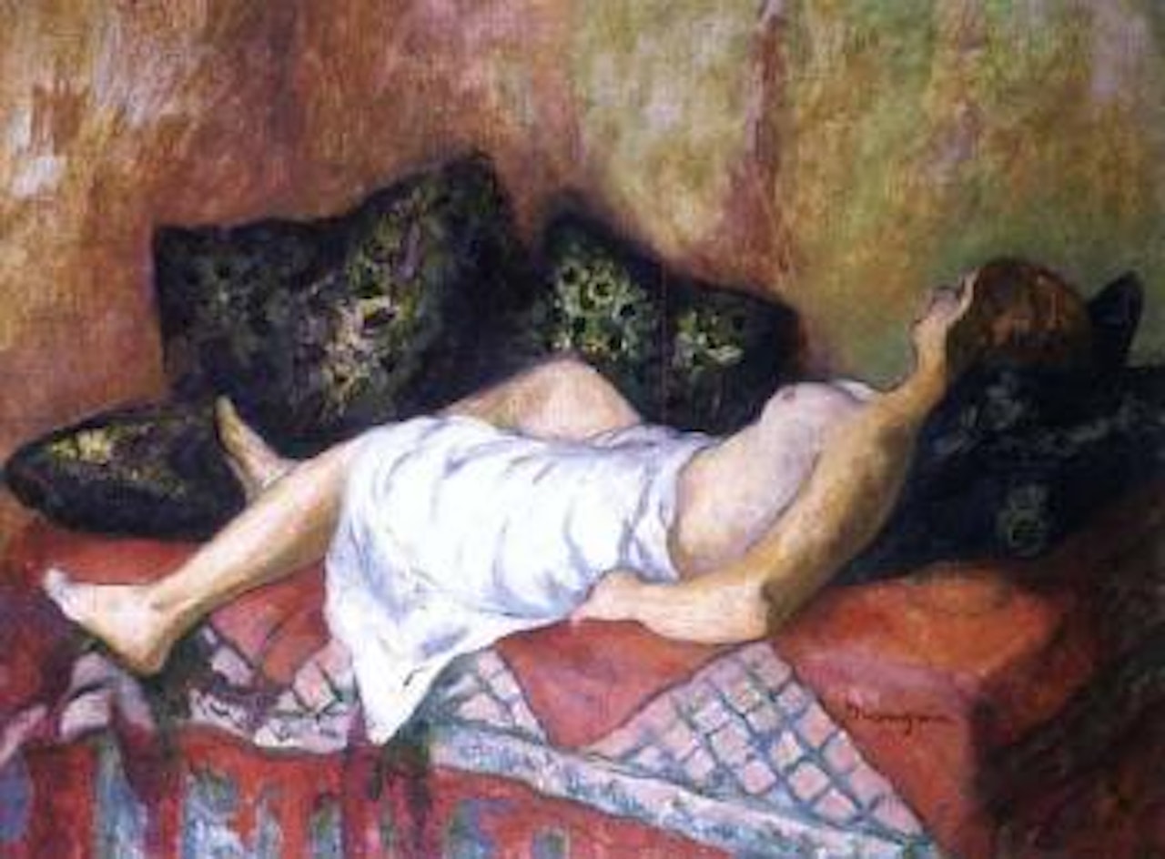 Genevieve couchee a demie nue by Henri Manguin