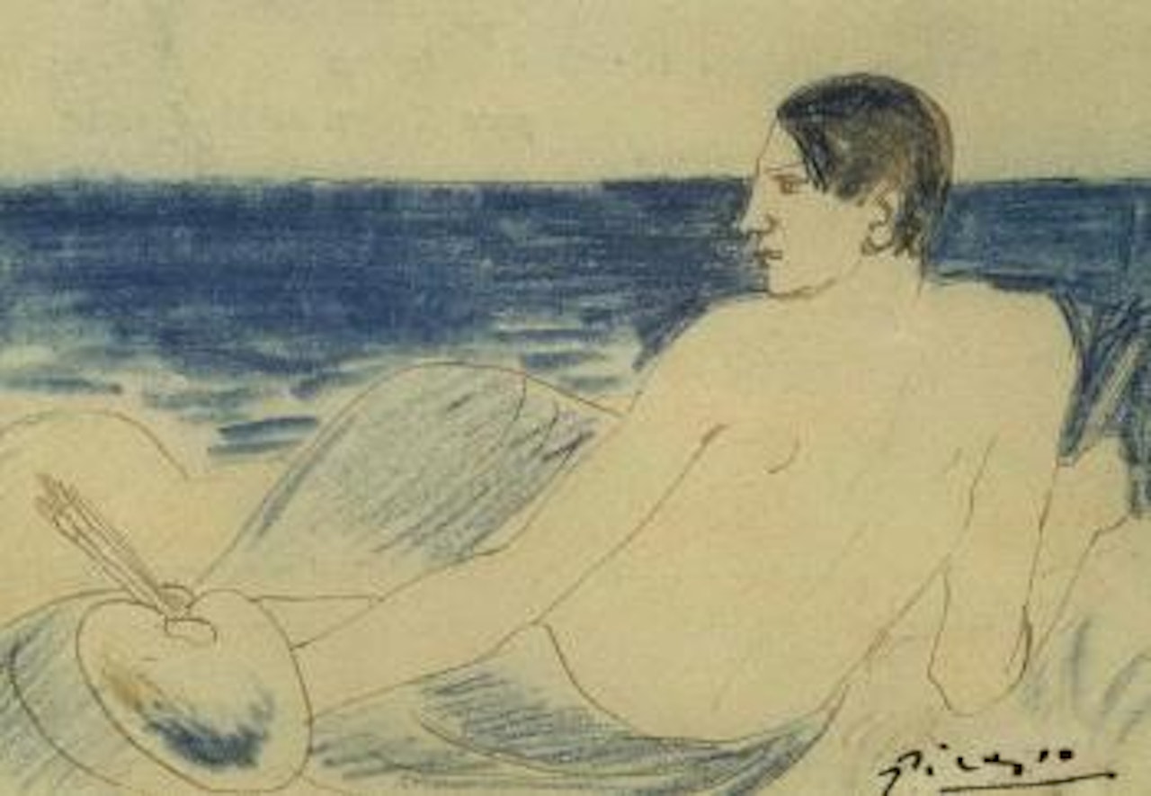 L'artiste nu au bord de la mer by Pablo Picasso