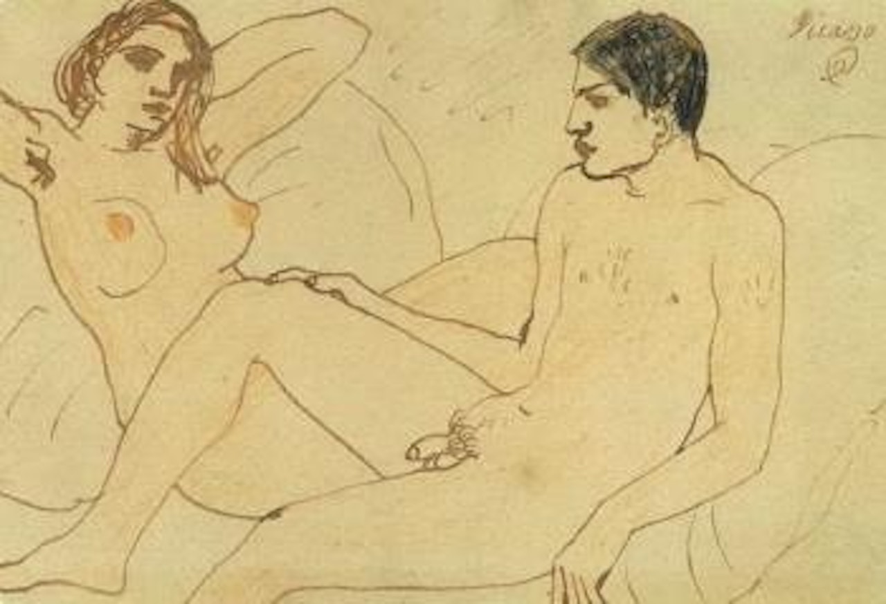 Autoportrait avec nu by Pablo Picasso