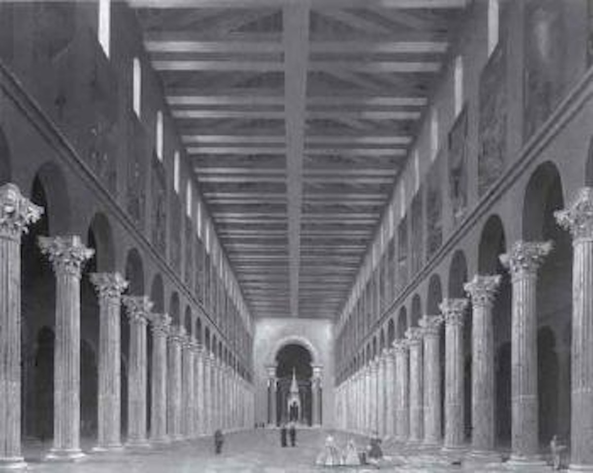 Basilica interior of San Paolo Fuori le Mura, Rome by Roman School