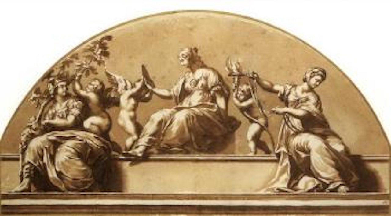 Lunette with an allegory of virtue by Jan de Bisschop