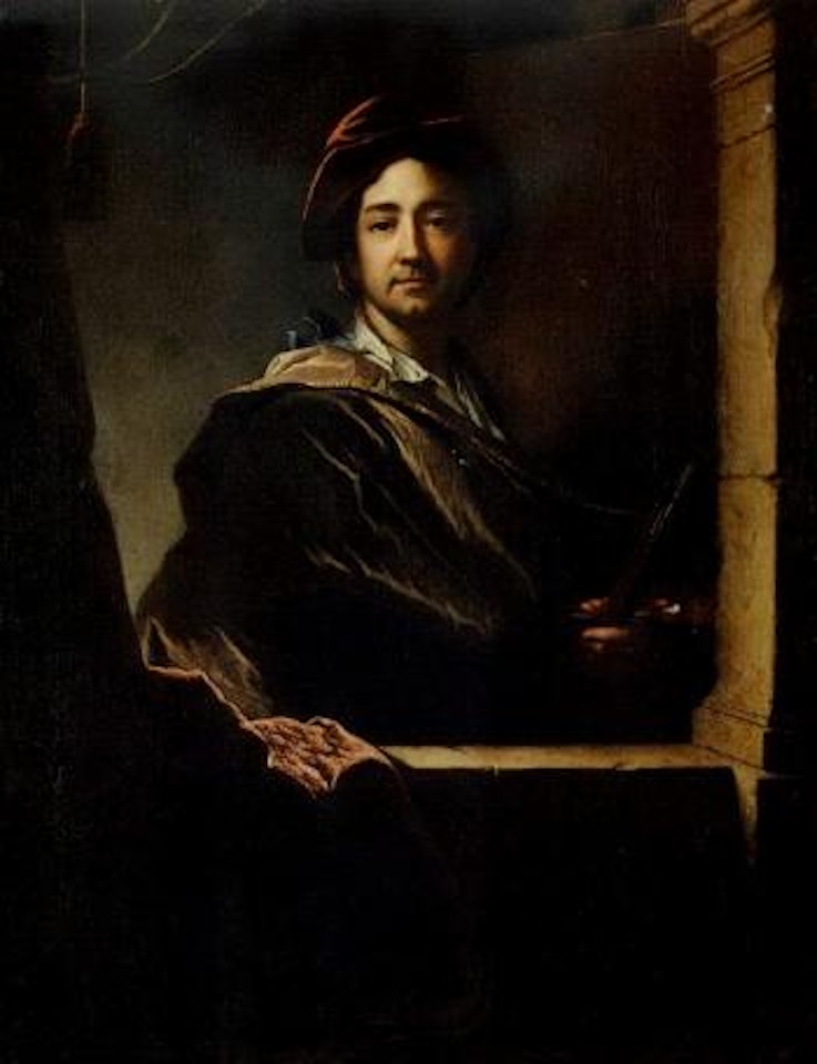 Portrait of the artist at a casement by Hyacinthe Rigaud