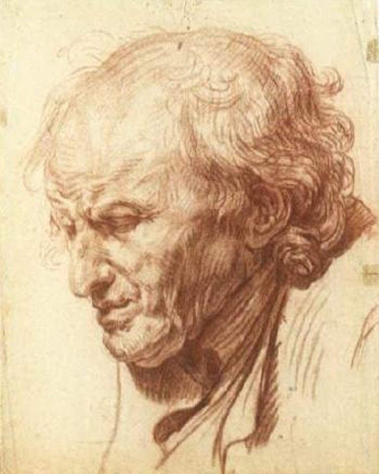 Study of the head of an old man by Jean-Baptiste Greuze