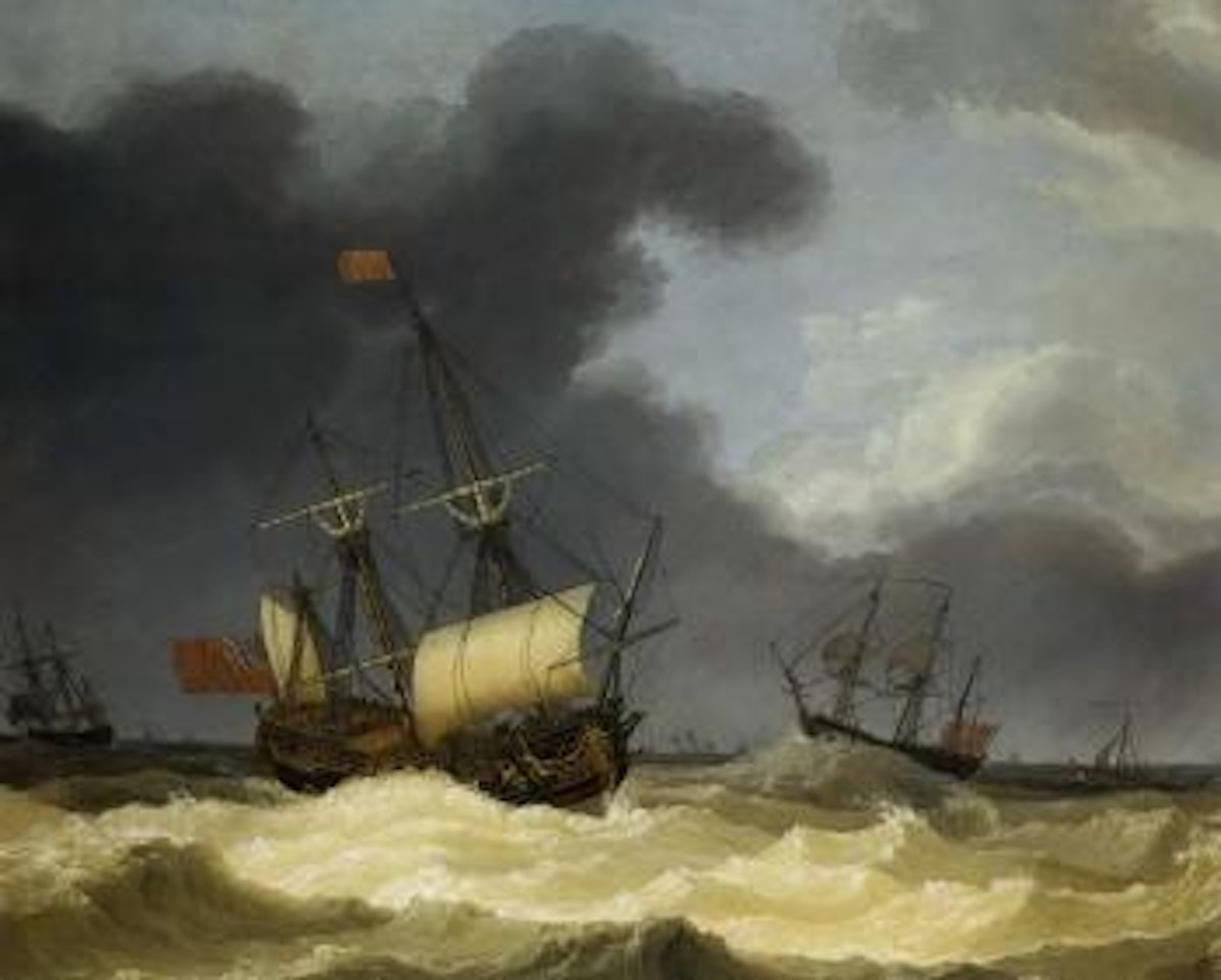 English frigates in rough seas by Jacob Philipp Hackert