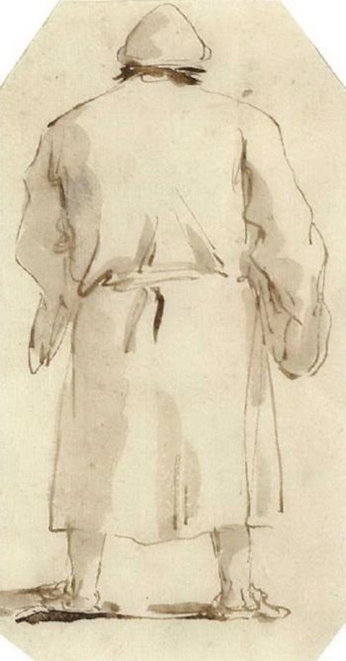 Caricature of a man, seen from behind by Giovanni Battista Tiepolo