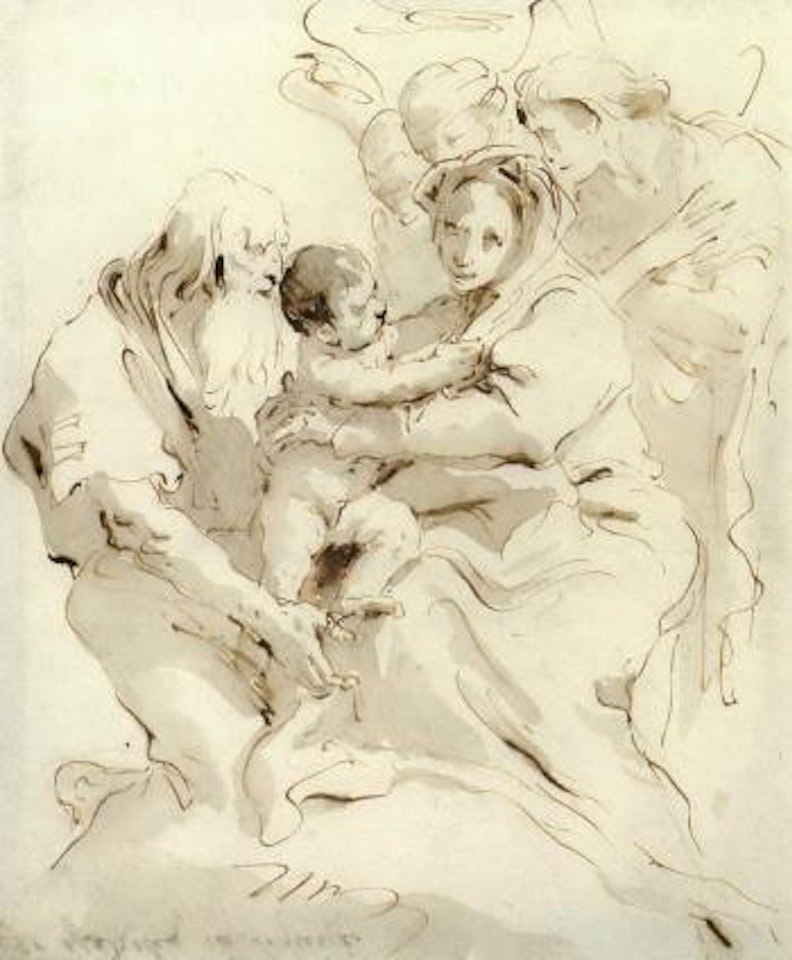 The Holy Family with three angels by Giovanni Battista Tiepolo