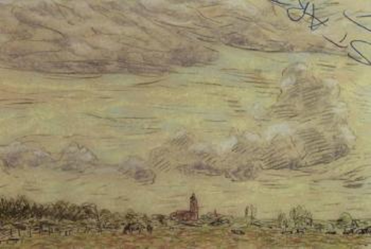 Landscape with church beyond by Leo Gestel