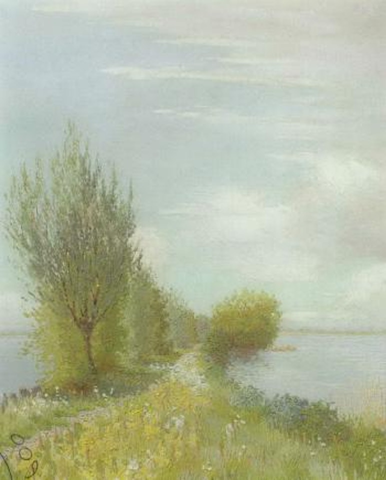 Landweggetje langs water Alambertskade, Oud-Loosdrecht by Dirk Smoorenberg