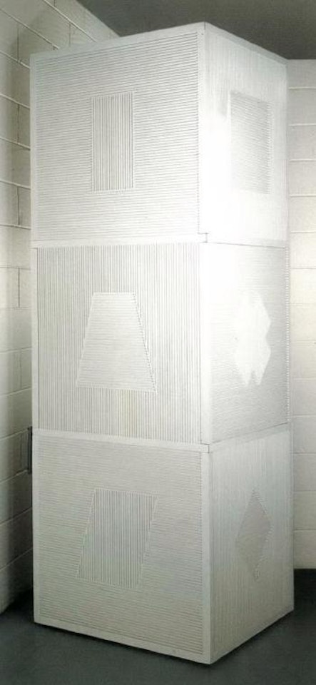 Column with geometric figures within a square by Sol LeWitt