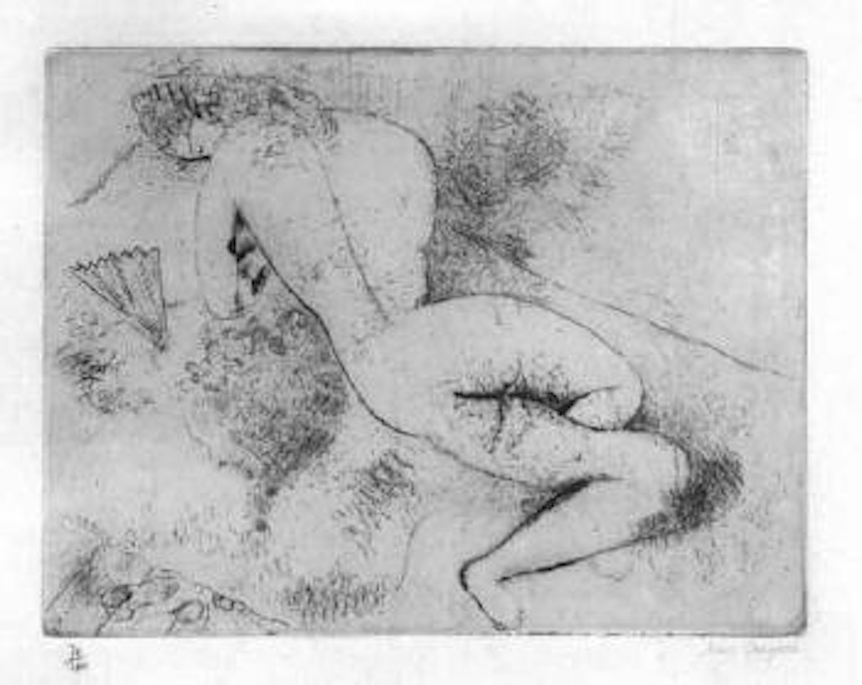 Nude with fan by Marc Chagall