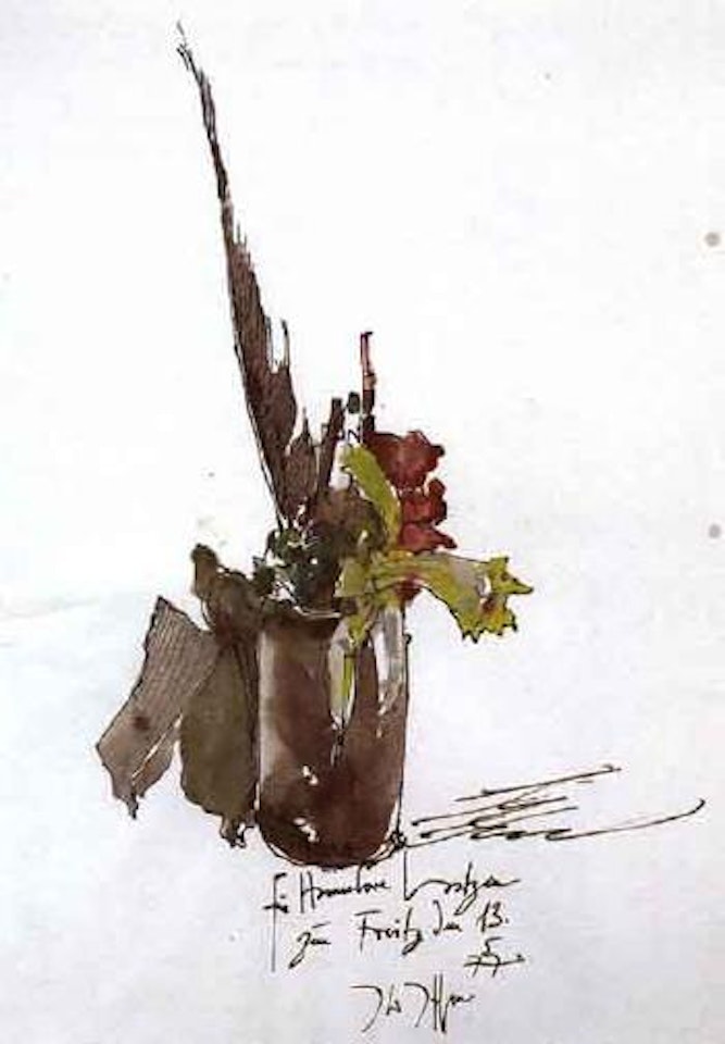Still life of flowers by Horst Janssen