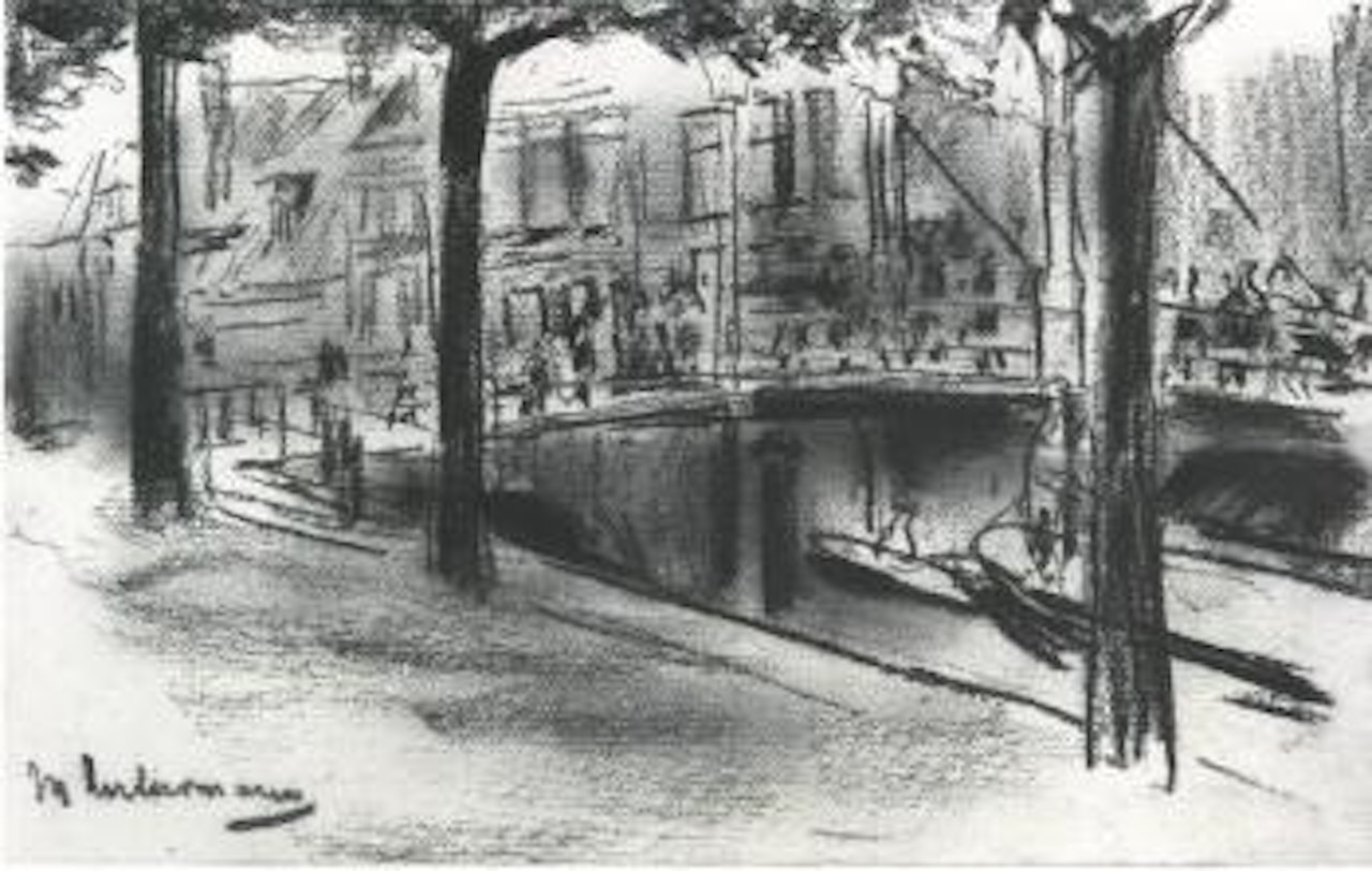 Dutch canal with bridges by Max Liebermann